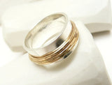 Sterling Silver and 14k Gold Spinner Ring