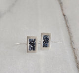Sapphire Mosaic Sterling Silver Modern Earrings