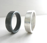 Black Ring Hammered Oxidized Sterling Silver-water effect- No Oxidation option available