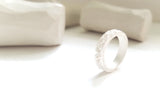 Sterling Silver Lace Pattern White Ring