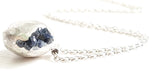 Out of the Blue Sterling Silver Necklace with Blue Sapphire pieces on pendant