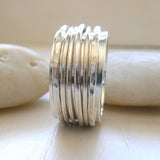 Sterling Silver Spinner Ring, Anxiety Ring, Worry Ring, Meditation Ring, Kinetic Ring, Rotating Ring,