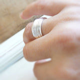 Sterling Silver Spinner Ring, Anxiety Ring, Worry Ring, Meditation Ring, Kinetic Ring, Rotating Ring,