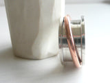 Spool Sterling Silver and Copper Spinner Ring