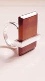 Tiger's eye Ring Contemporary jewelry sterling Silver