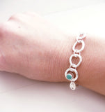 Sterling Silver Bracelet with Birthstones Turquoise emerald sapphire ruby citrine moonstone peridot tourmaline garnet etc.