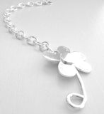 Daisy flower bracelet  sterling silver