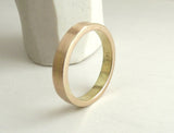 Minimalist 14K solid Gold Wedding Band 3mm x 1.5 mm