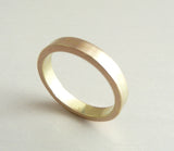 Minimalist 14K solid Gold Wedding Band 3mm x 1.5 mm